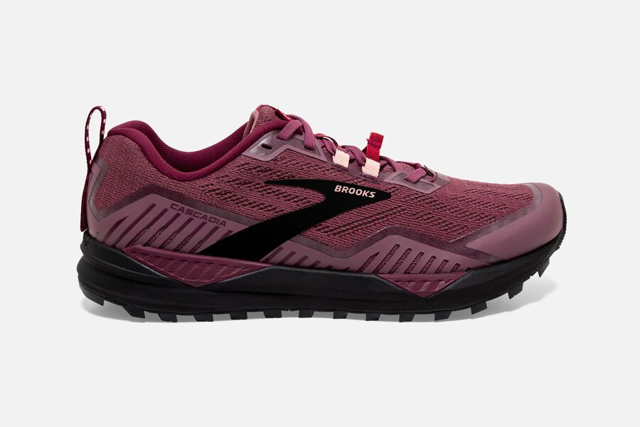 Brooks Cascadia 15 Trail Running Shoes Womens - Burgundy - WEACB-9274